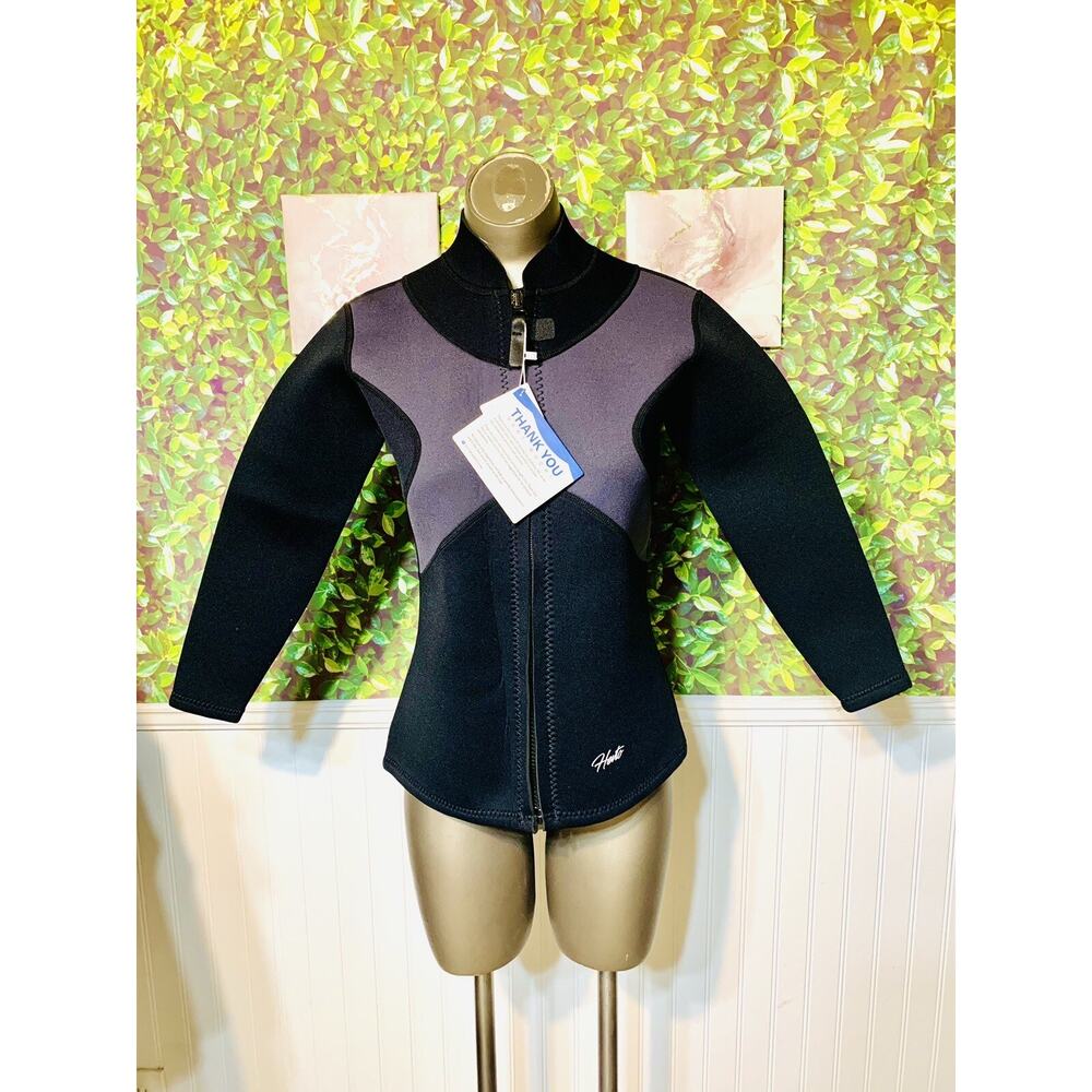 Brand New With Tags Wetsuit Top Size Medium Unisex Black And Gray Zip Up